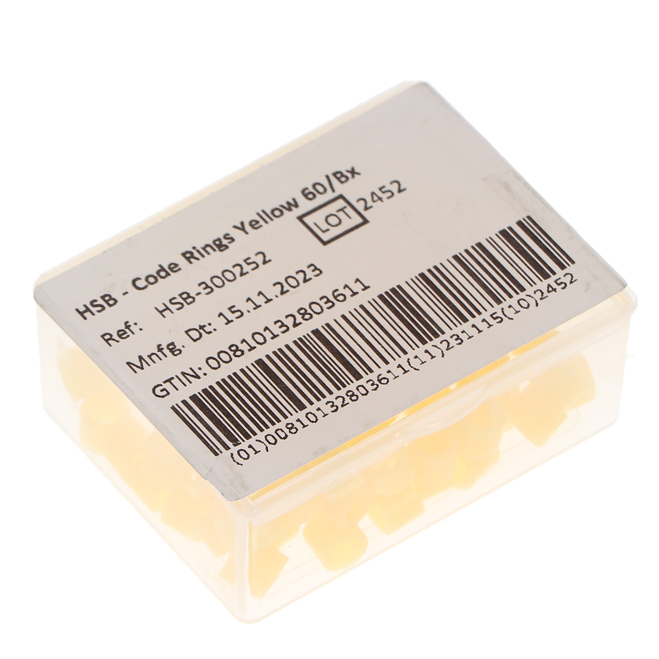 House Brand Dentistry 300252 HSB Color Coded Instrument Rings Yellow 60/Bx House Brand Dentistry 300252 HSB Color Coded Instrument Rings Yellow 60/Bx